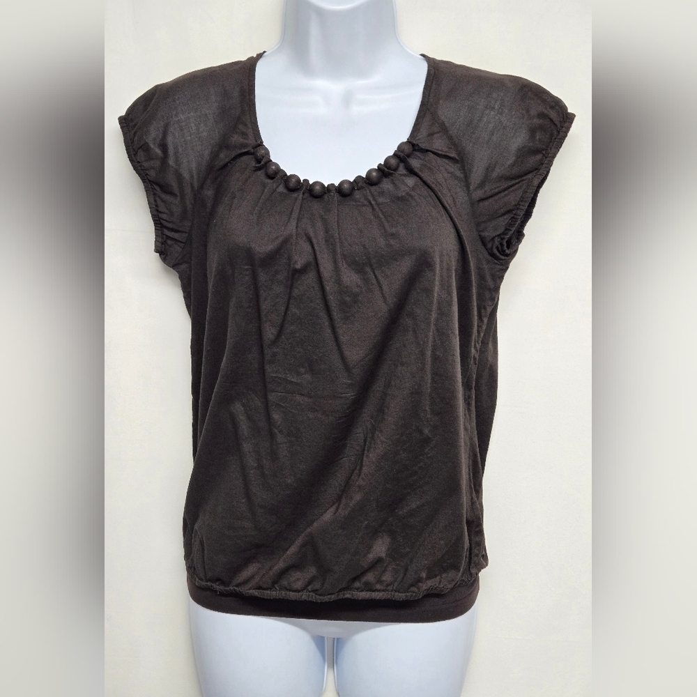 The Limited XS 2 Pc Cami & Top Short Sleeve Fabric Wrapped Beaded Neck